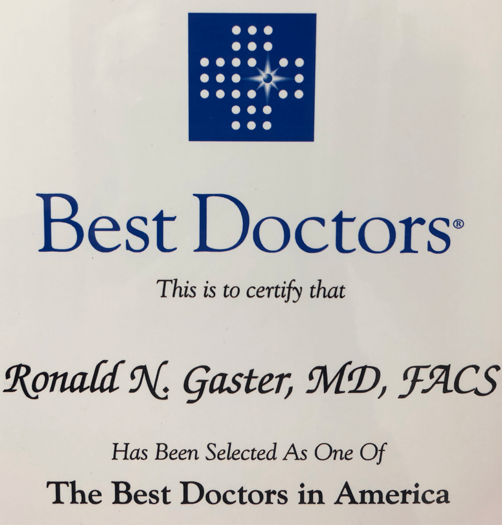 Ronald Gaster, MD Best Eye Doctor Award